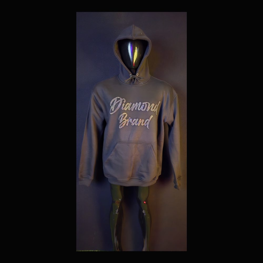 Diamond Brand Rhinestone Hoodie — custom embellished hoodie made by Diamond Brand