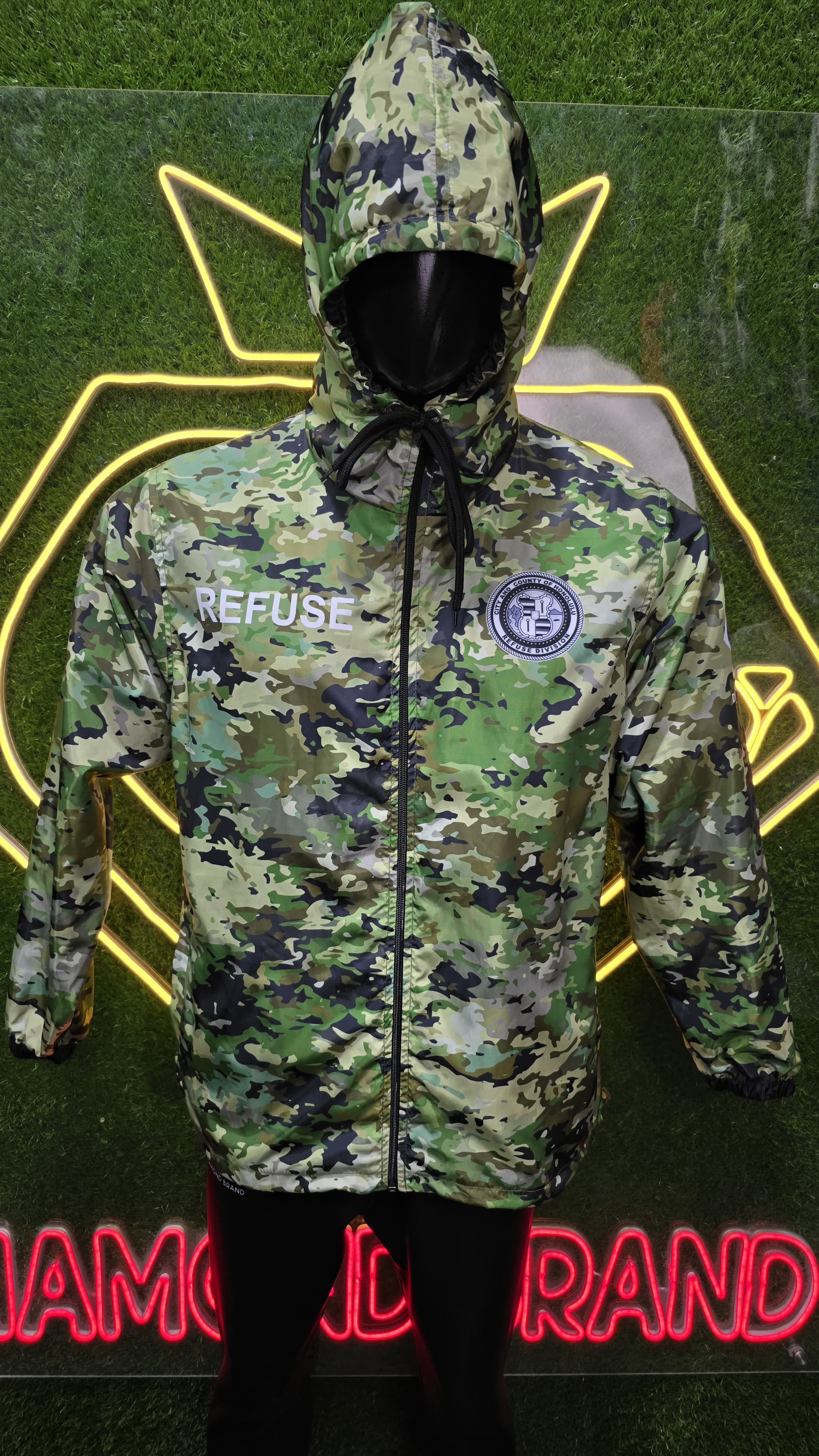 Refuse Division Camo Jacket — custom sublimated jacket made by Diamond Brand
