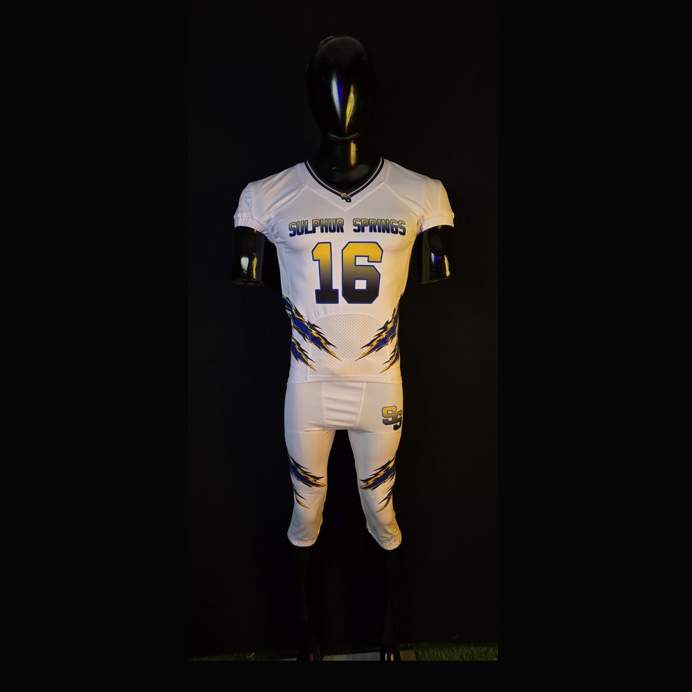 Sulphur Springs #16 Football Jersey — custom sublimated football jersey made by Diamond Brand